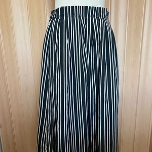 J. crew black and white striped midi skirt